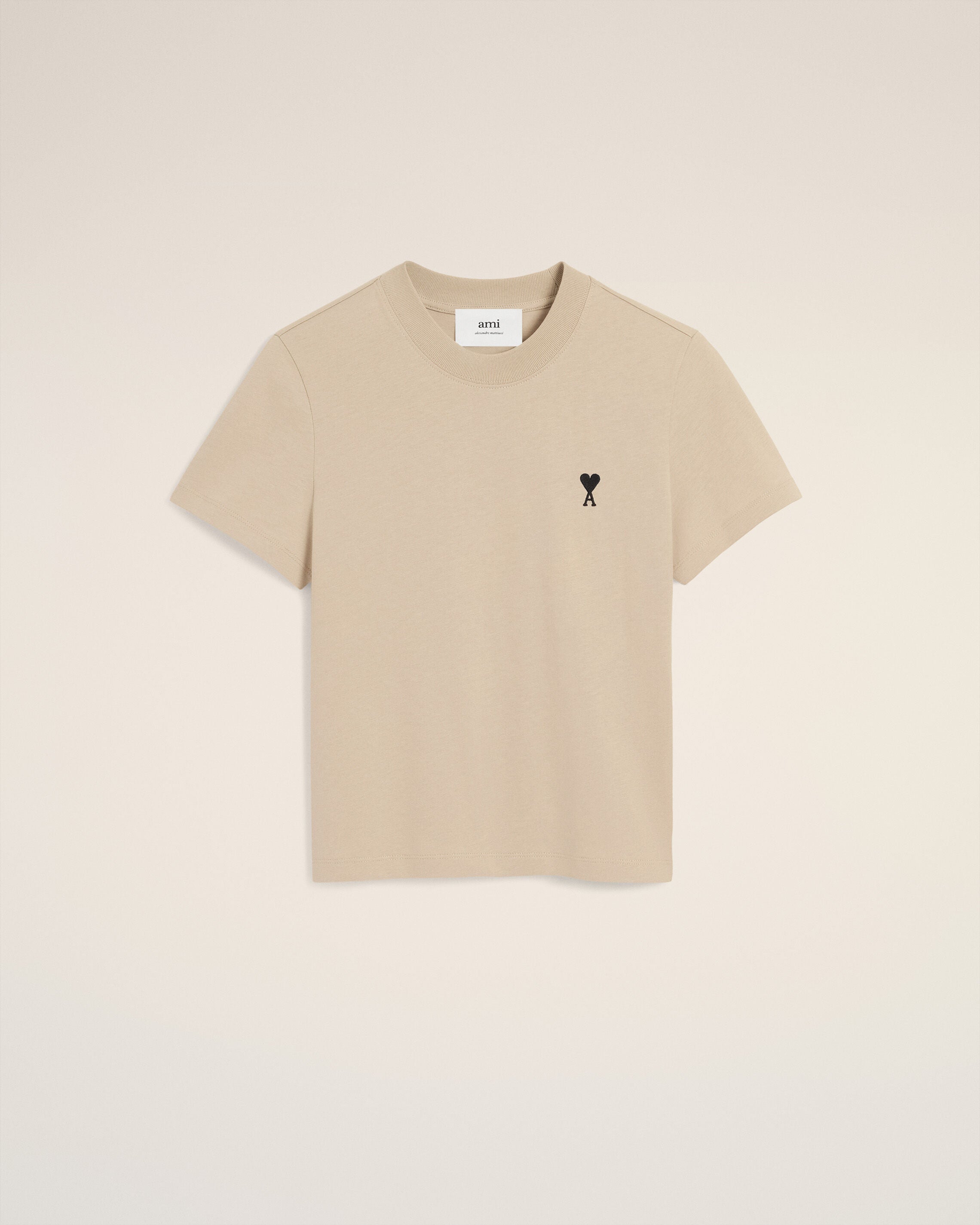 ベージュ コットン Ami de Coeur クロップド Tシャツ ホワイトコーヒー