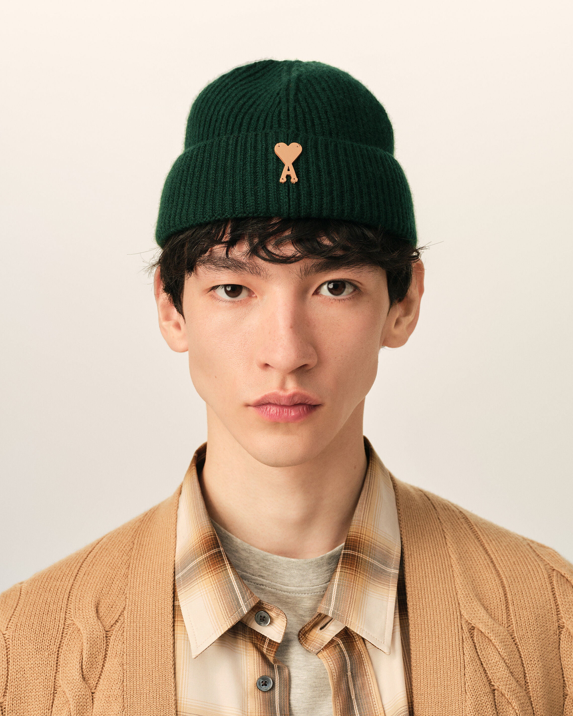 EVERGREEN Green Wool Ami De Coeur Beanie | Ami Paris