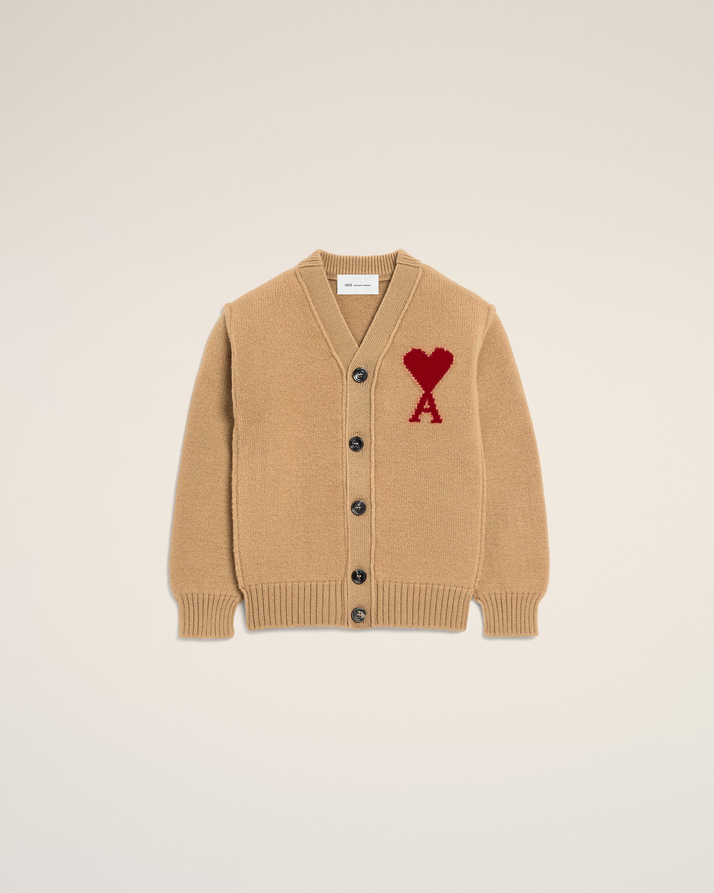 AMI Paris Ami de Coeur カーディガン ROYAL BLUE/RED Blue wool cardigan with Ami de Coeur | Ami Paris