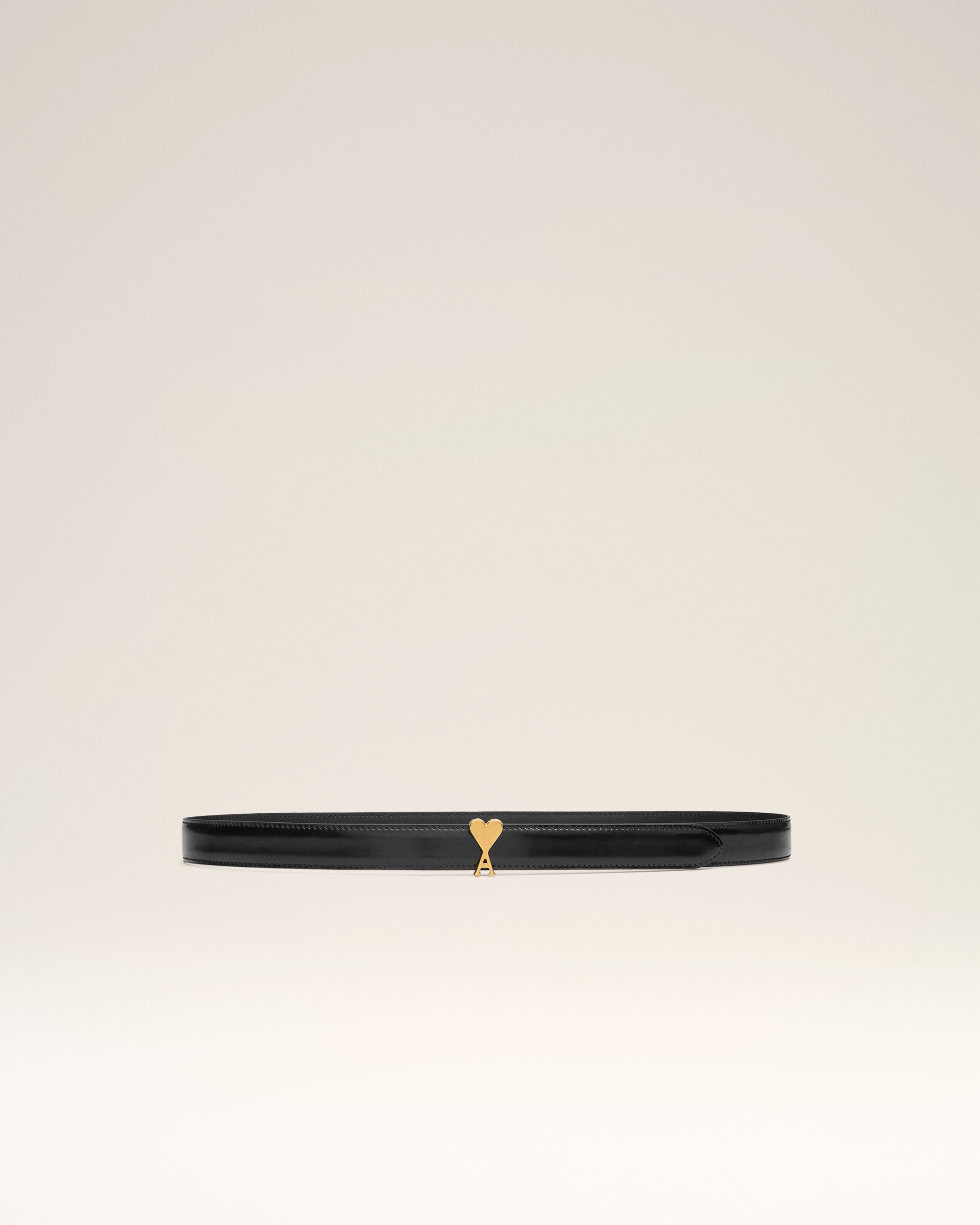 AMI Paris ブラック　Ami de Coeur レザーベルト AMI Paris Ami De Coeur Belt 25mm Black