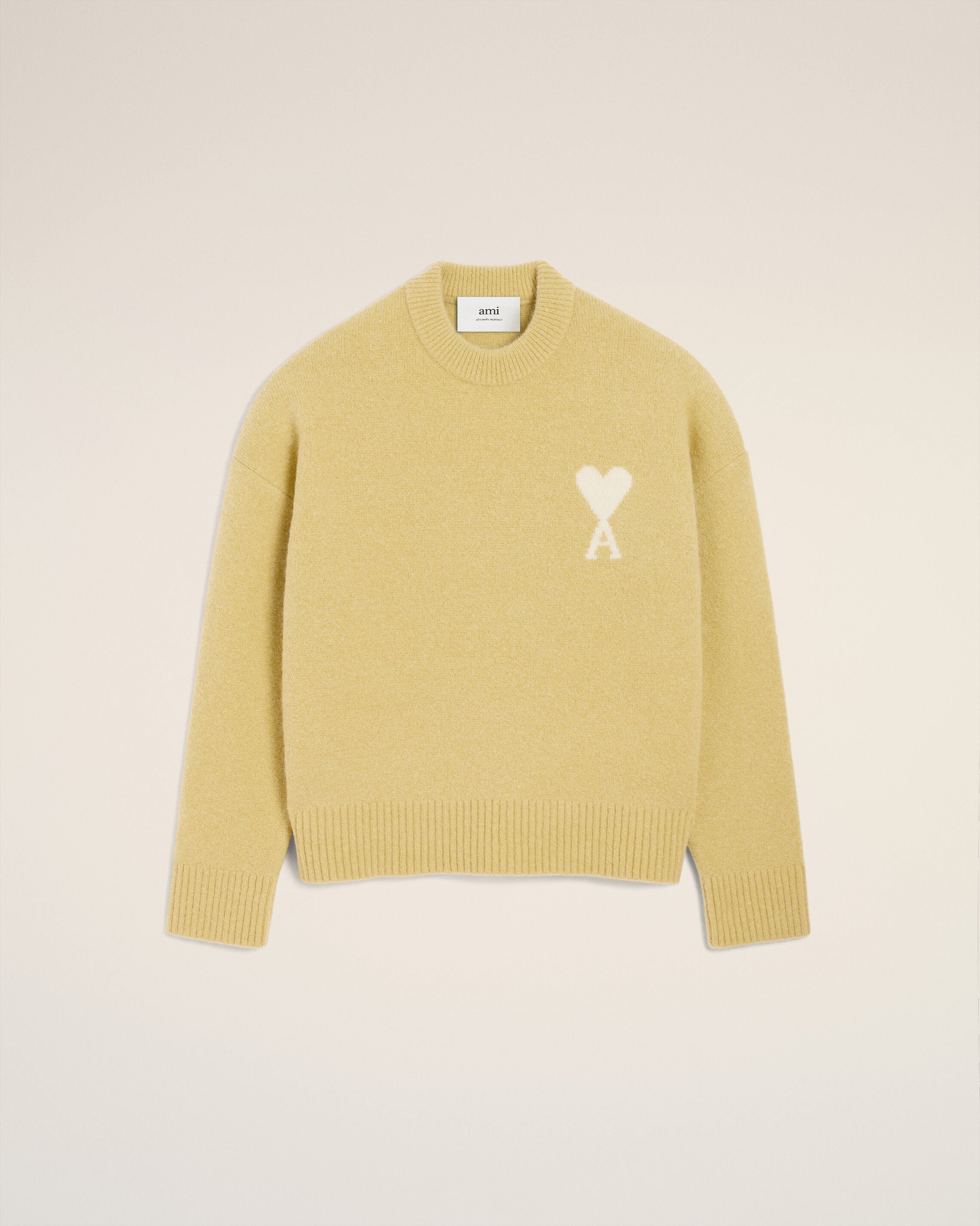 イエロー アルパカ Ami De Coeur クルーネック セーター ライム