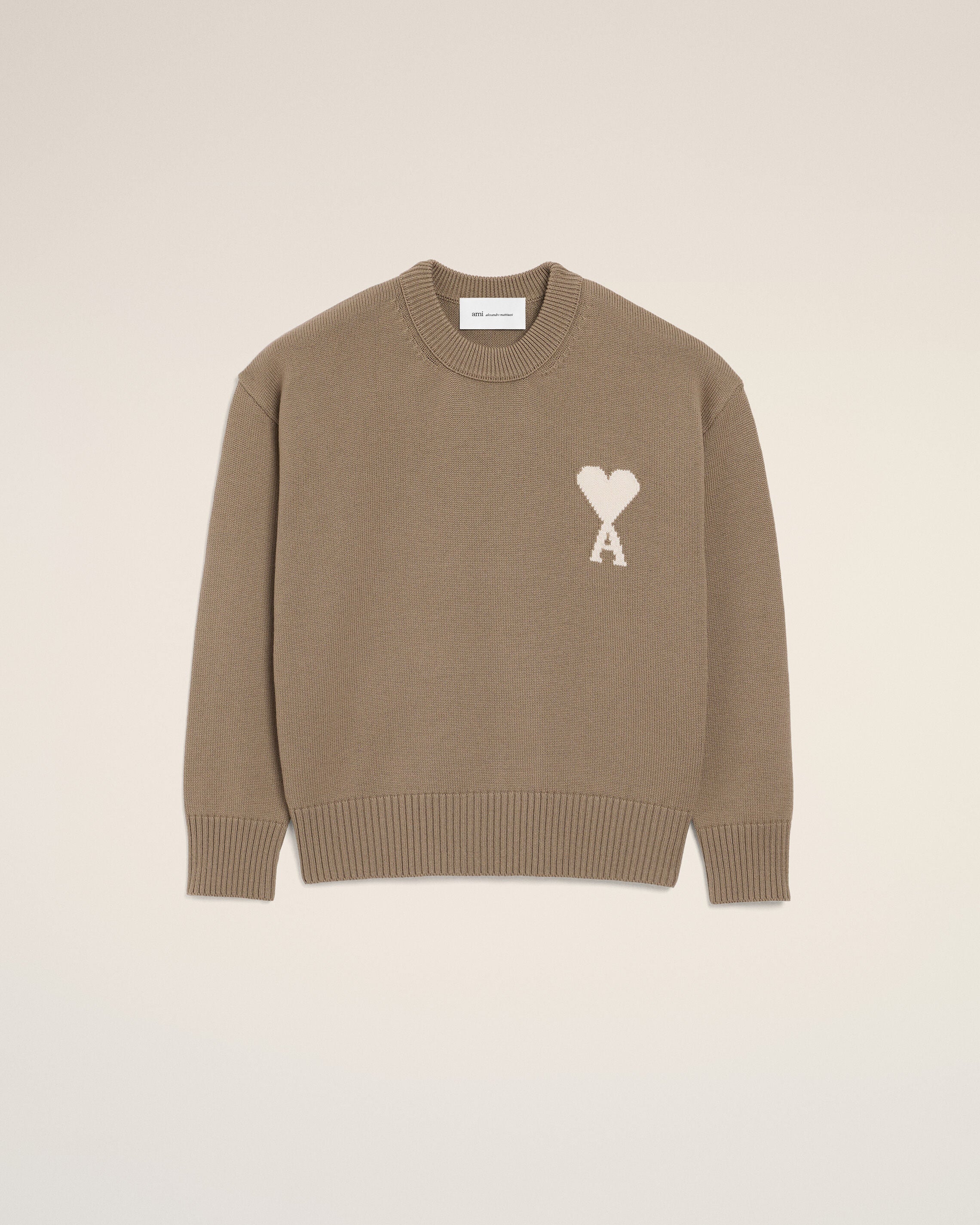 ベージュウール＆コットン Ami De Coeur クルーネックセーター トープ