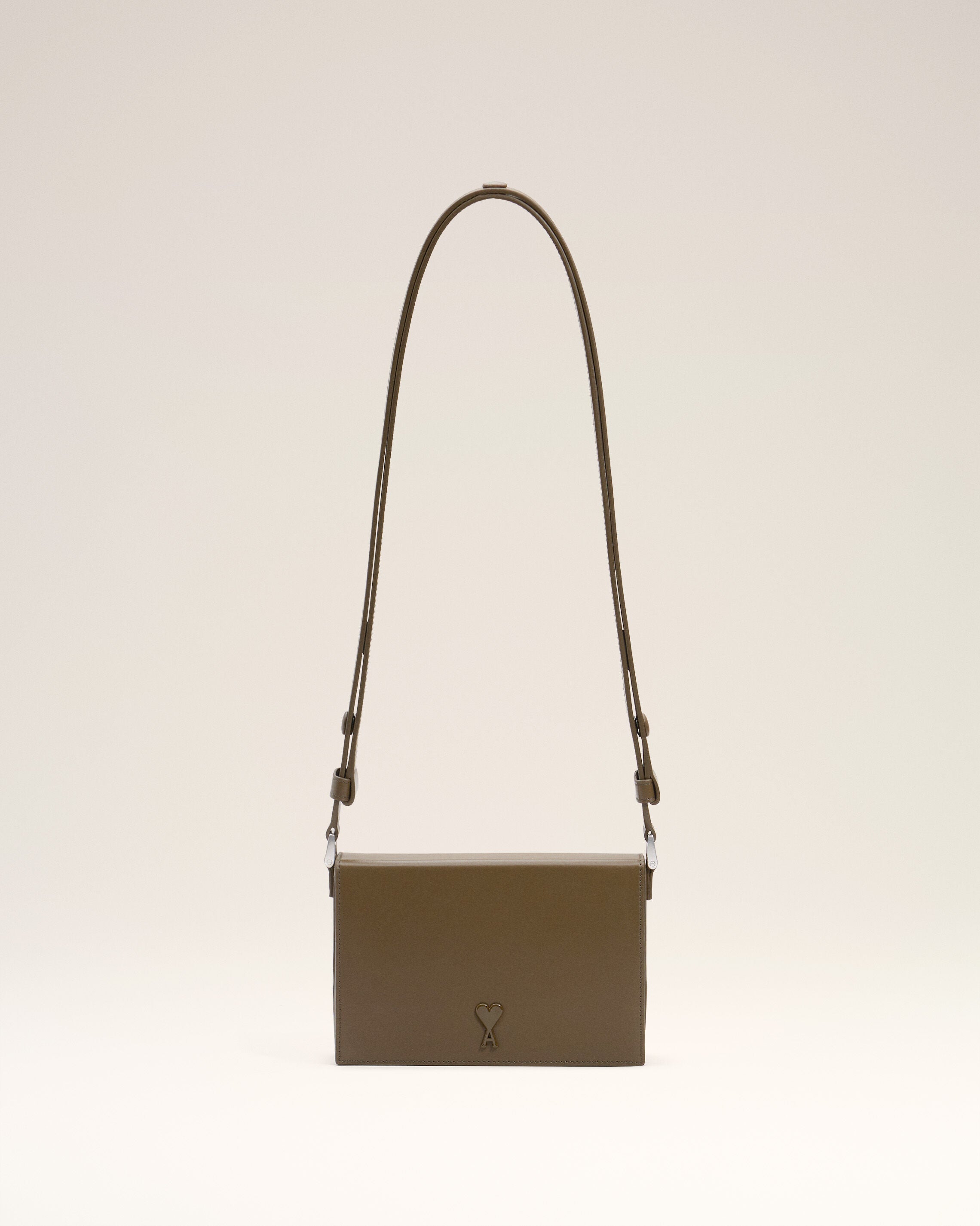 BRONZE Green Smooth Leather Ami De Coeur Lunch Box Bag | AMI PARIS