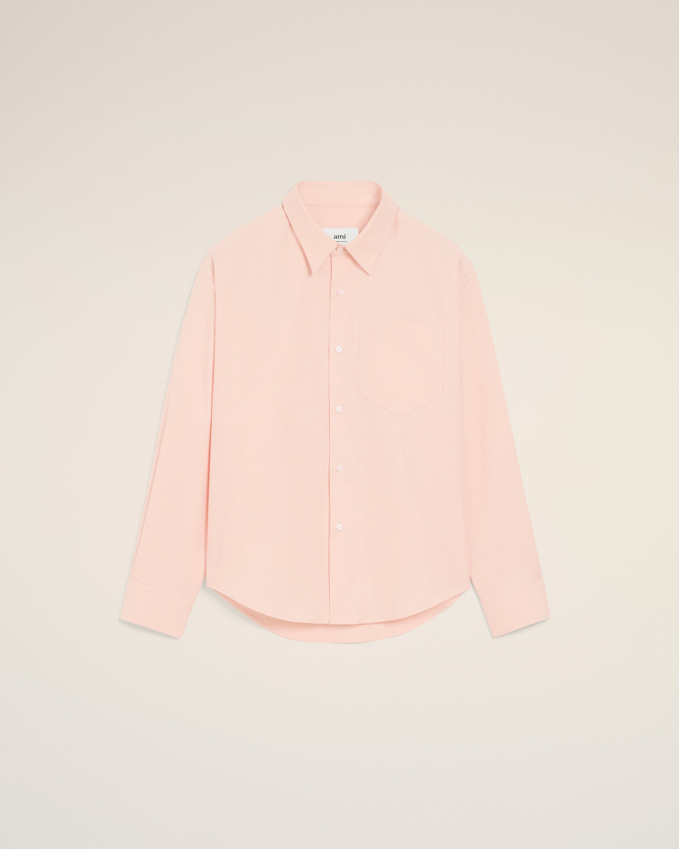 ピンク コットン Ami De Coeur エンボス ボクシー シャツ パウダー