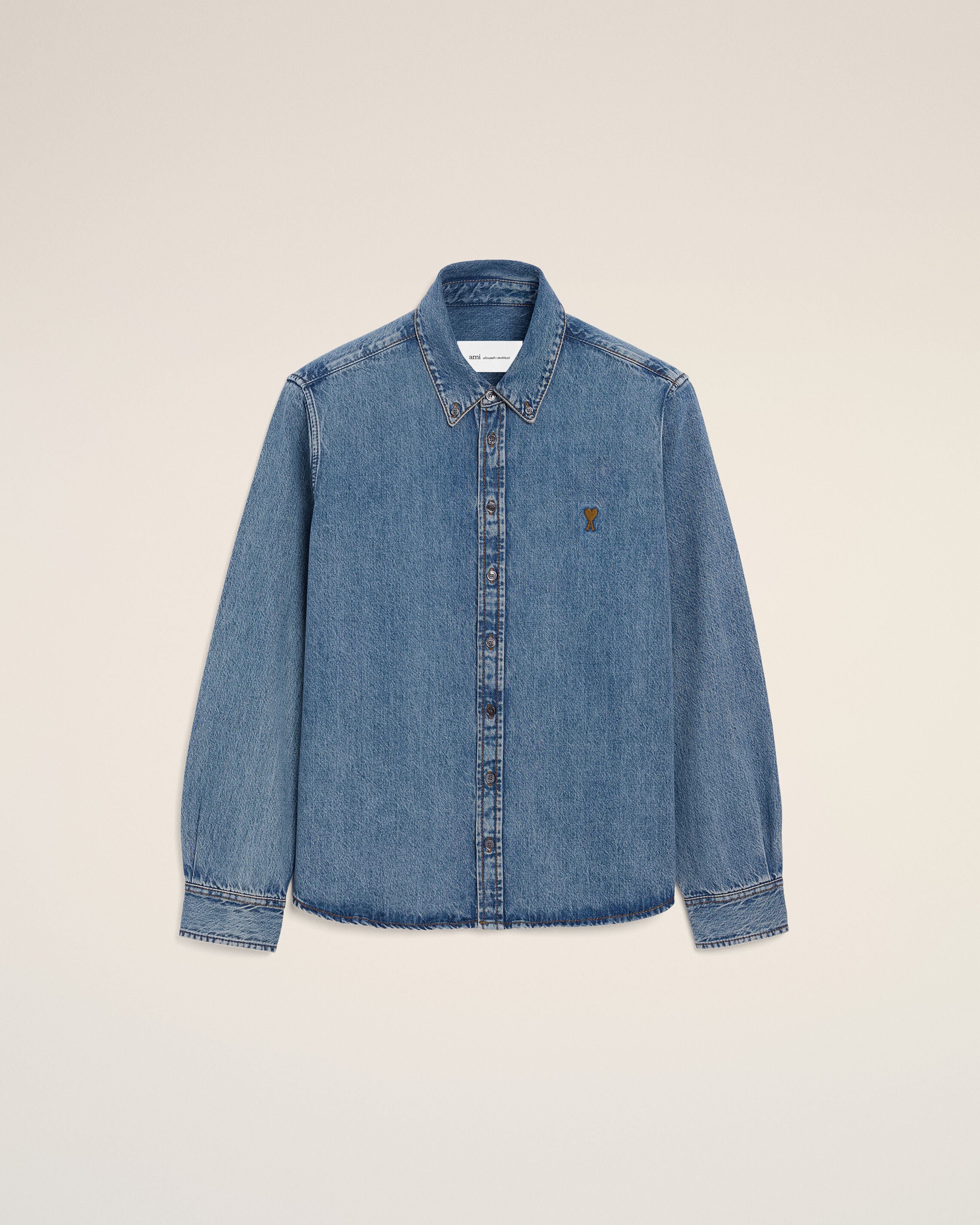 ブルー コットン Ami de Coeur ボタンダウン シャツ ユーズドブルー