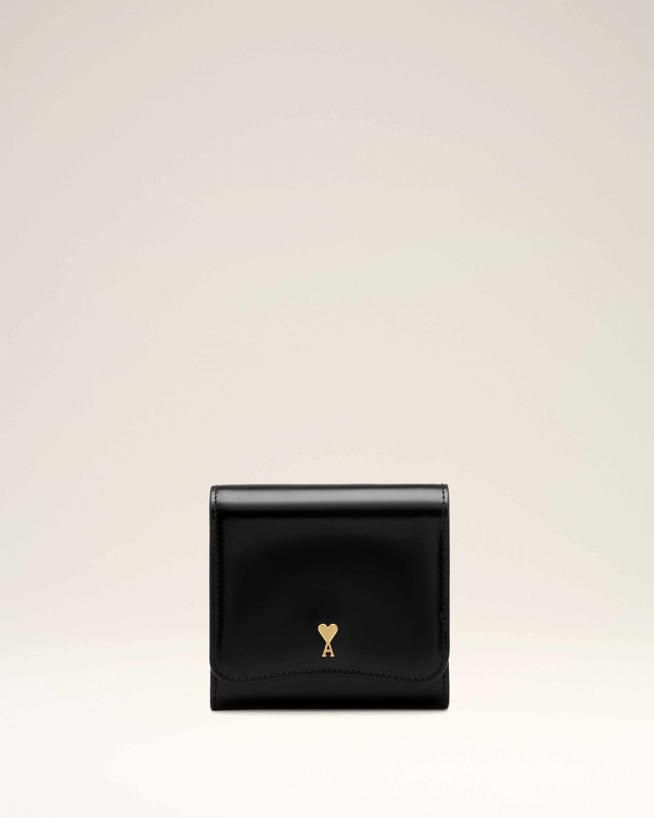 ブラック グレーズドレザー Paris Paris コンパクトウォレット