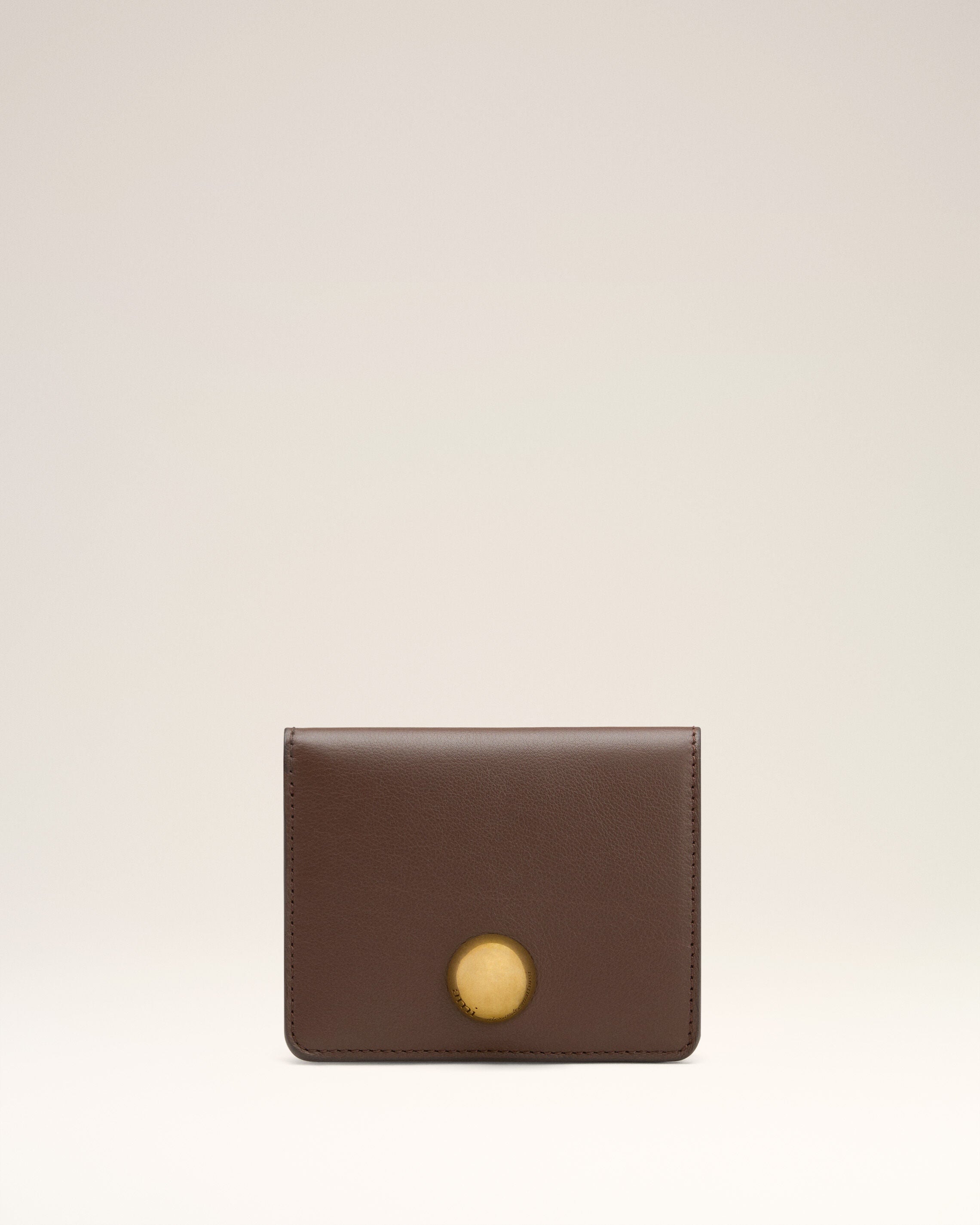 ブラウン スムースレザー カルーセル フォールドウォレット