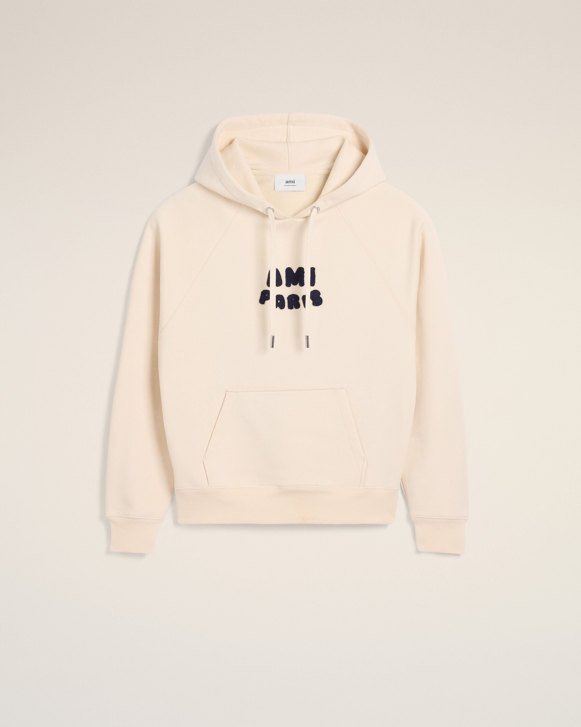 AMI PARIS クリーム色 フーディー WHITE CREAM Hoodie With Ami Paris Patch | AMI PARIS
