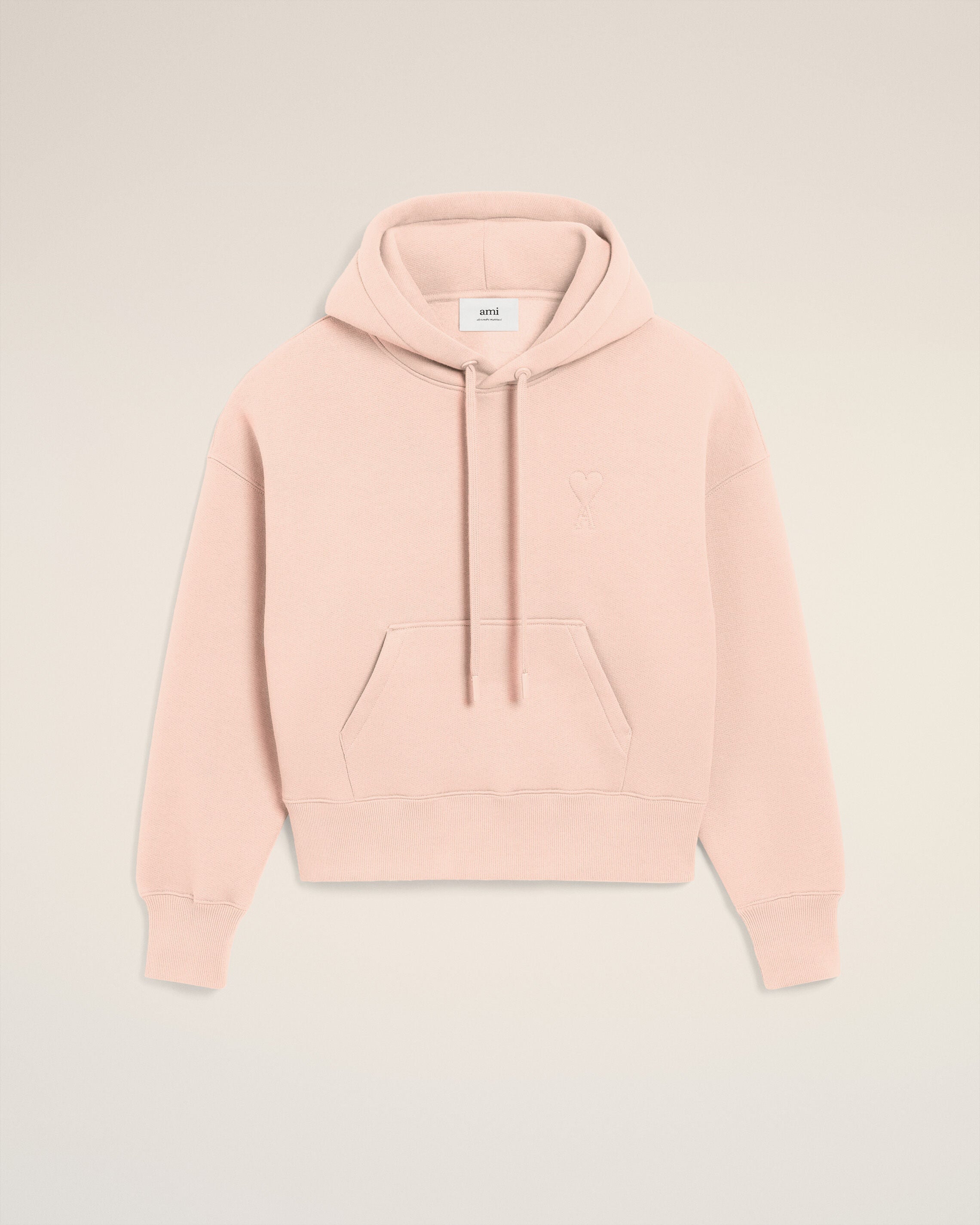 Hoodie Rose Ami De Coeur En Coton POUDRE | AMI PARIS