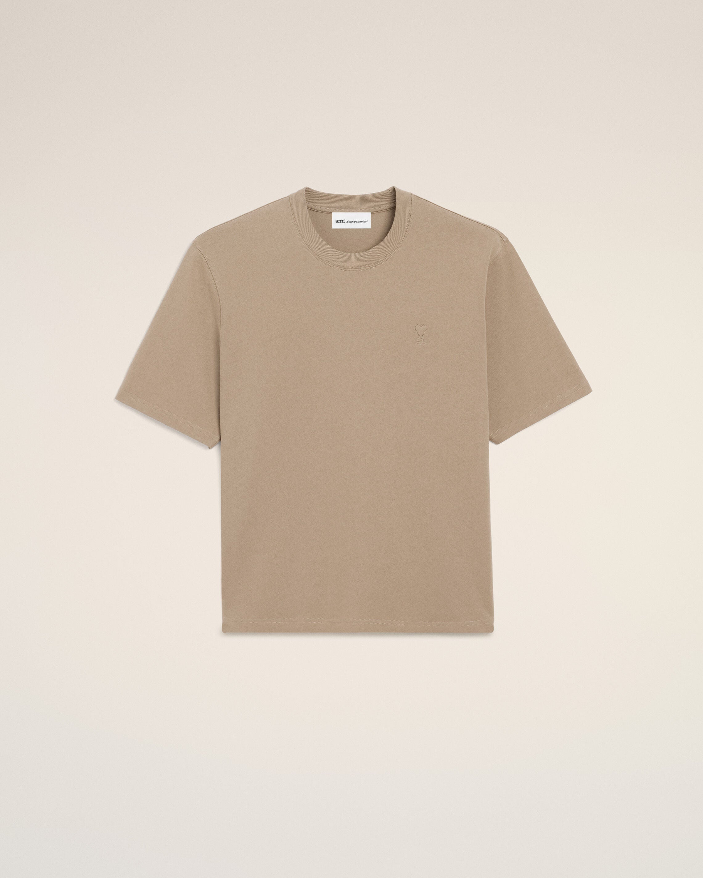 ベージュコットン Ami de Coeur エンボス Tシャツ トープベージュ