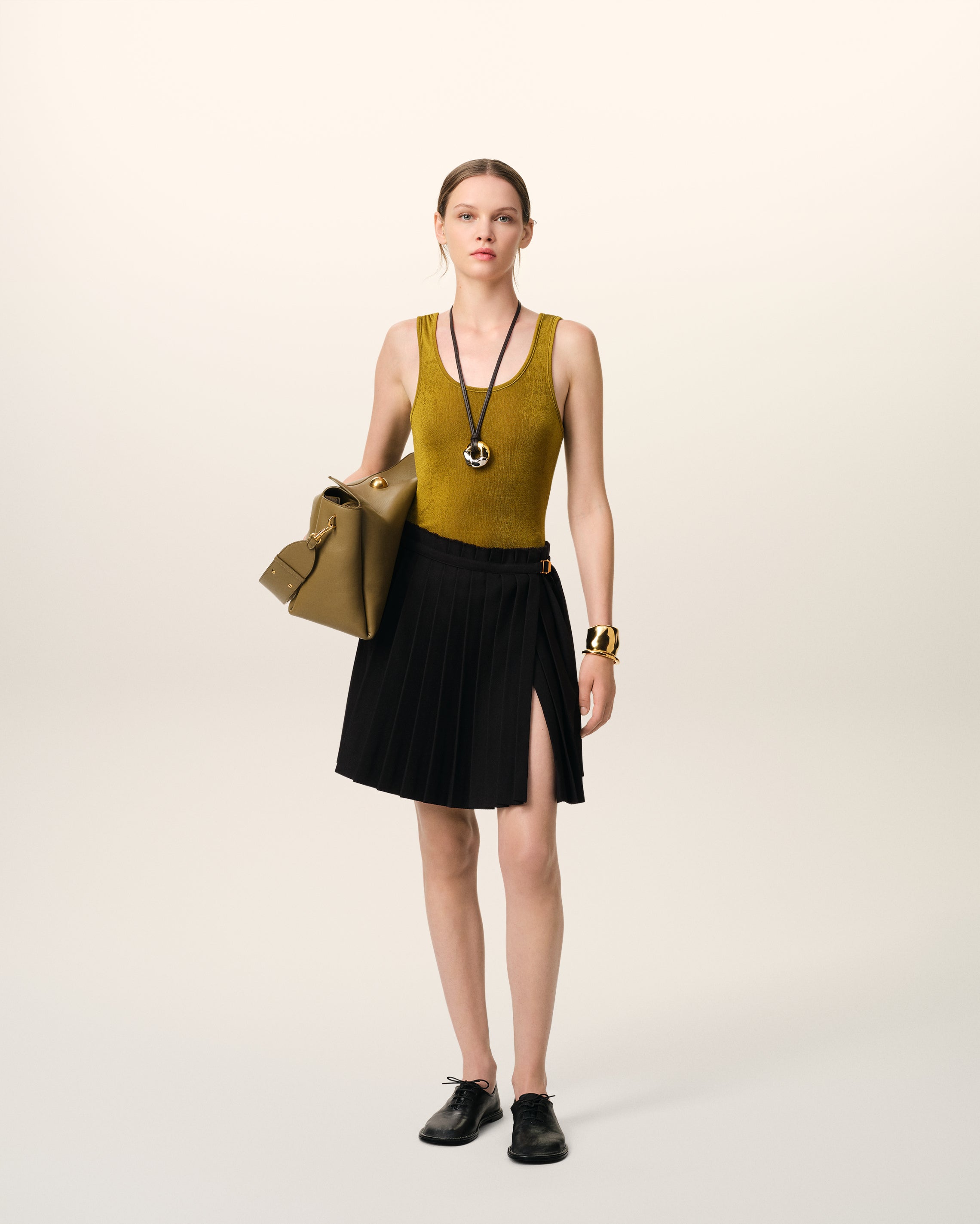 ブラック ウールツイル ショート プリーツスカート ブラック ブラック ウールツイル ショート プリーツスカート ブラック