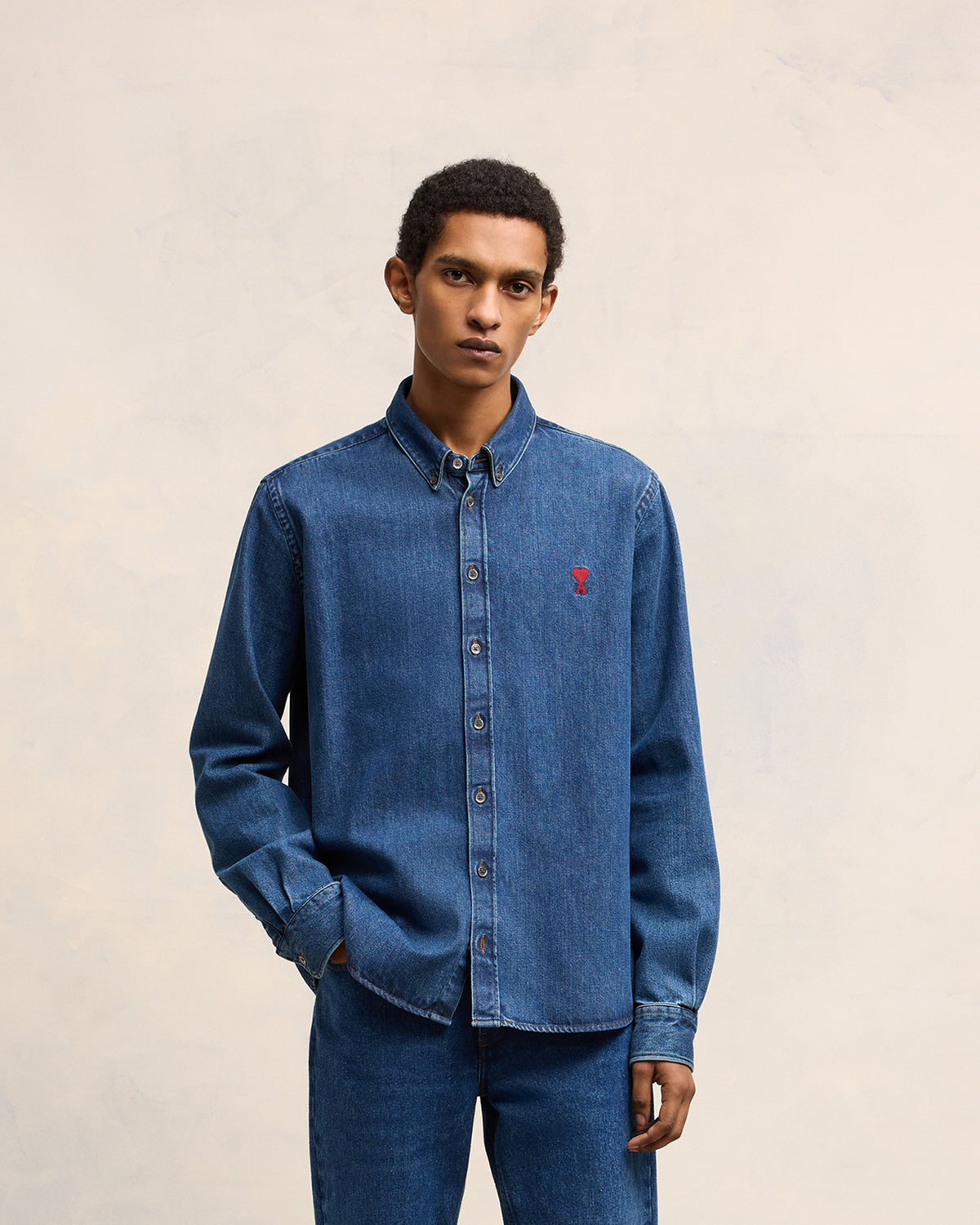 Used Blue Button-Down Ami De Coeur Shirt | AMI PARIS