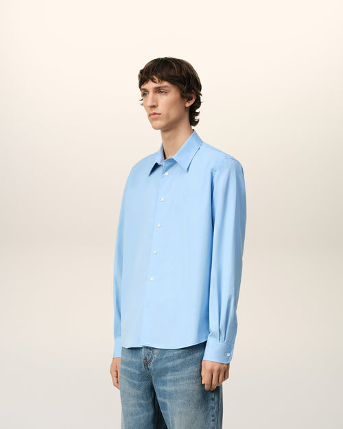 Blue Cotton Ami de Coeur Classic Shirt - 6 - Ami Paris
