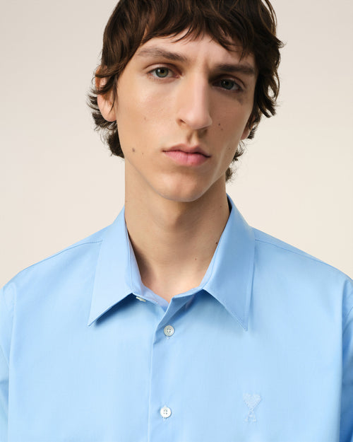 Blue Cotton Ami de Coeur Classic Shirt - 4 - Ami Paris