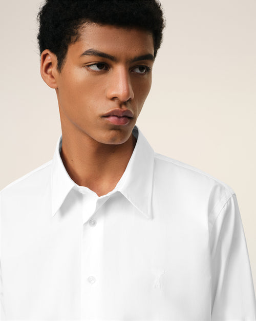 White Cotton Ami de Coeur Classic Shirt - Man - 4 - AMI Paris - Ami Paris