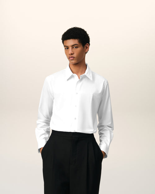 White Cotton Ami de Coeur Classic Shirt - 1 - Ami Paris