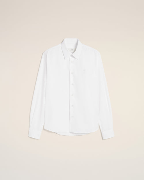 White Cotton Ami de Coeur Classic Shirt - WHITE - Ami Paris