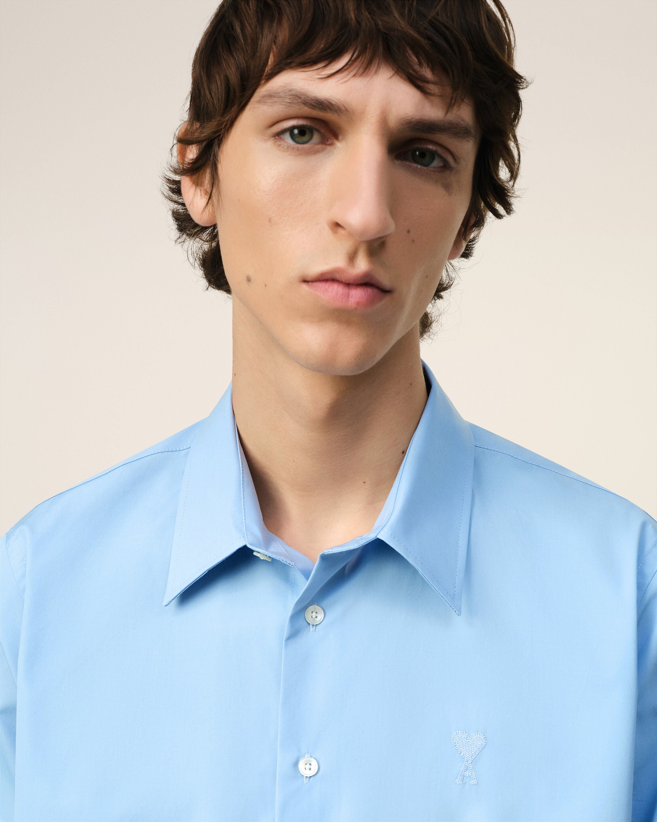 Blue Cotton Ami de Coeur Classic Shirt - 4