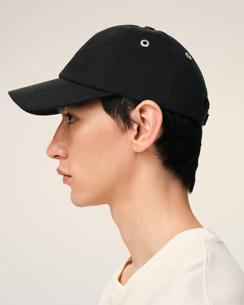 Black Cotton Ami De Coeur Embroidery Cap - 5 - Ami Paris