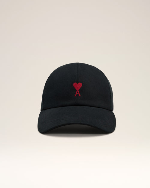 Black Cotton cap with Ami de Coeur - Woman - 10 - AMI Paris - Ami Paris