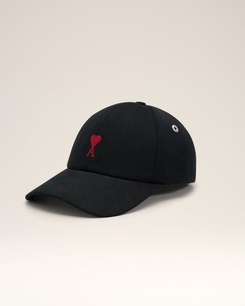 Black Cotton cap with Ami de Coeur - 2 - Ami Paris