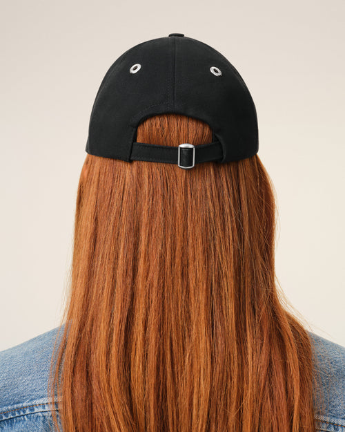 Casquette Noire Broderie Ami De Coeur En Coton - 12 - Ami Paris