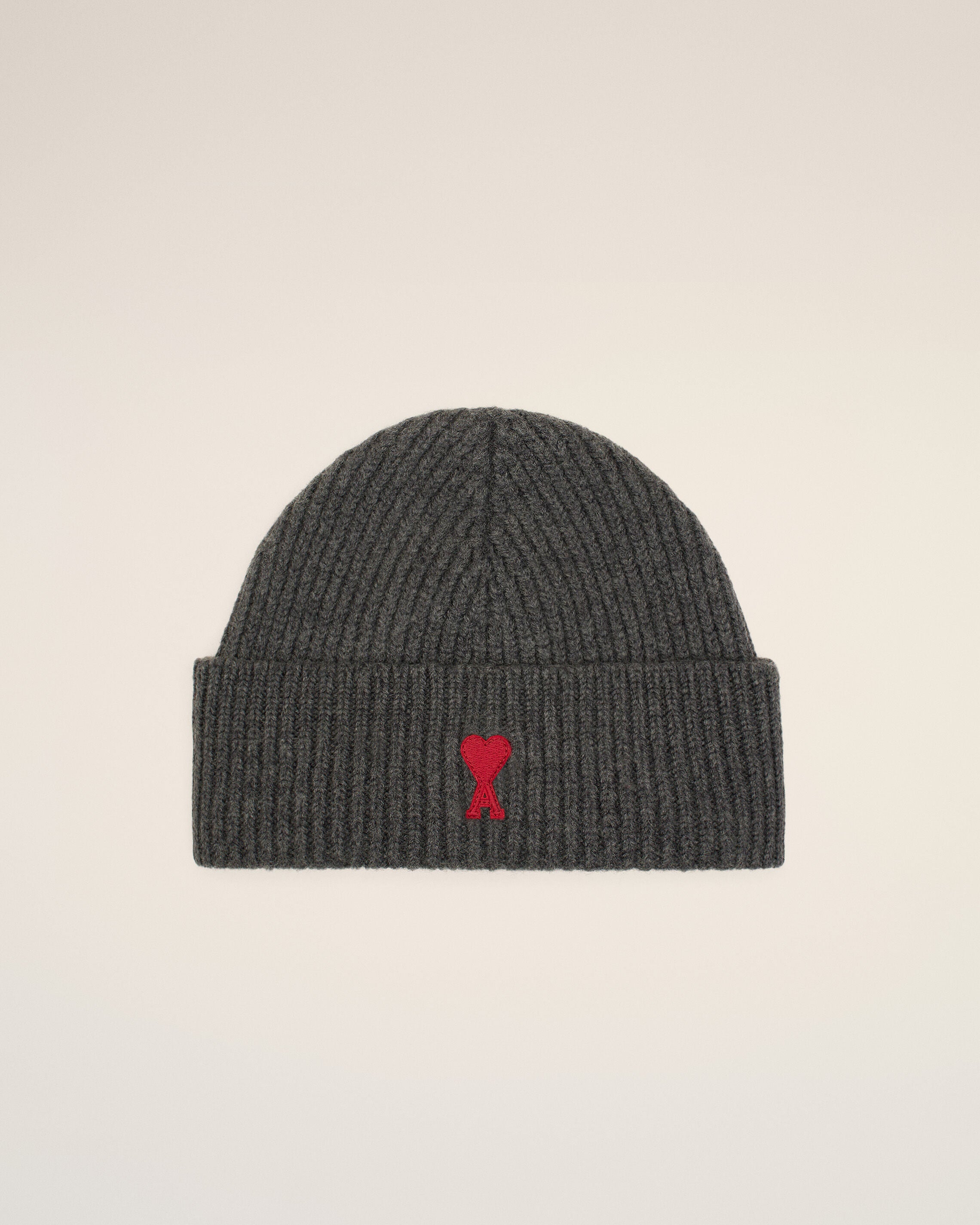 Grey Wool Beanie With Ami De Coeur - 7