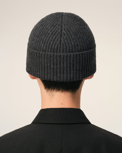Grey Wool Beanie With Contrasted Ami De Coeur - 6 - Ami Paris