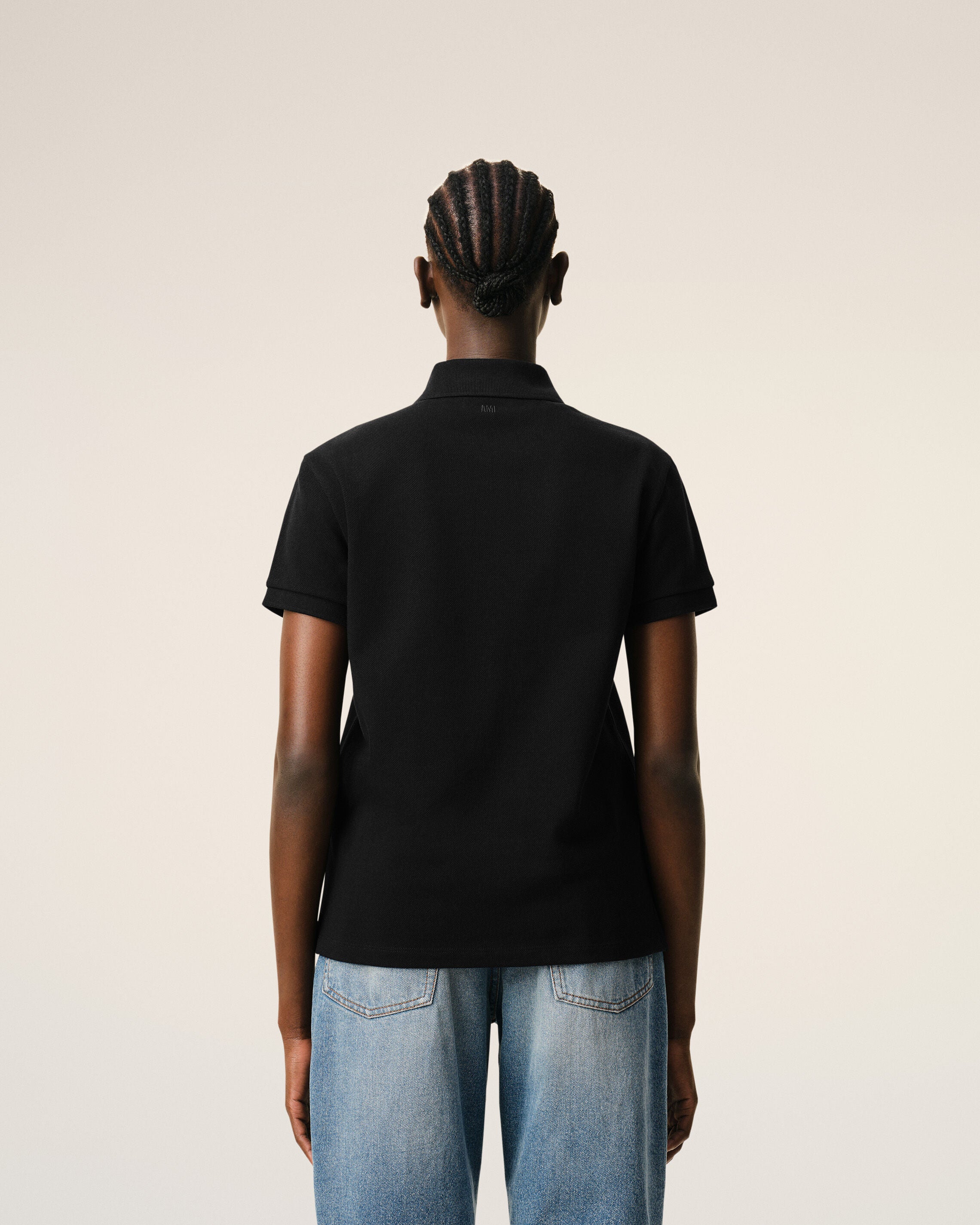 Polo Ami de Cœur de algodón orgánico negro - 11