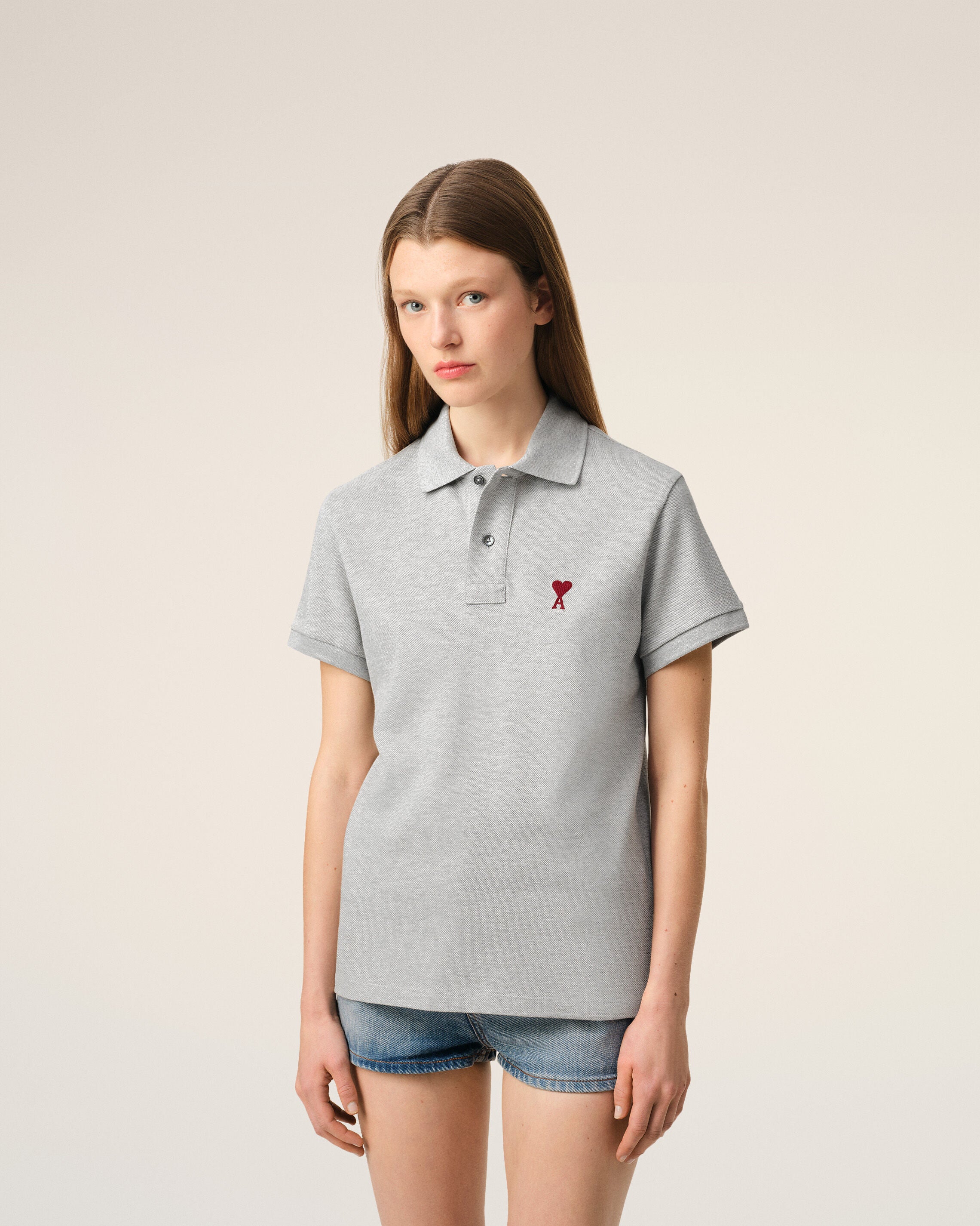 Polo Ami de Cœur de algodón gris - 9