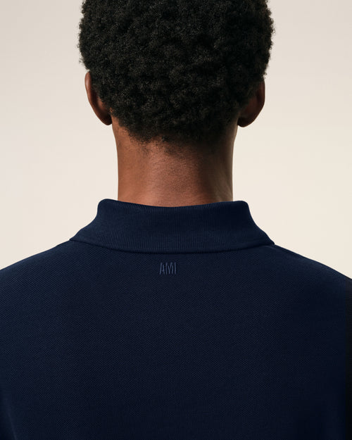 Polo Ami de Cœur de algodón orgánico azul - 4 - Ami Paris