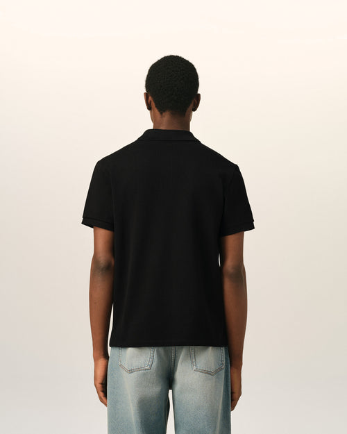 Polo Ami de Cœur in cotone nero - Uomo - 5 - AMI Paris - Ami Paris