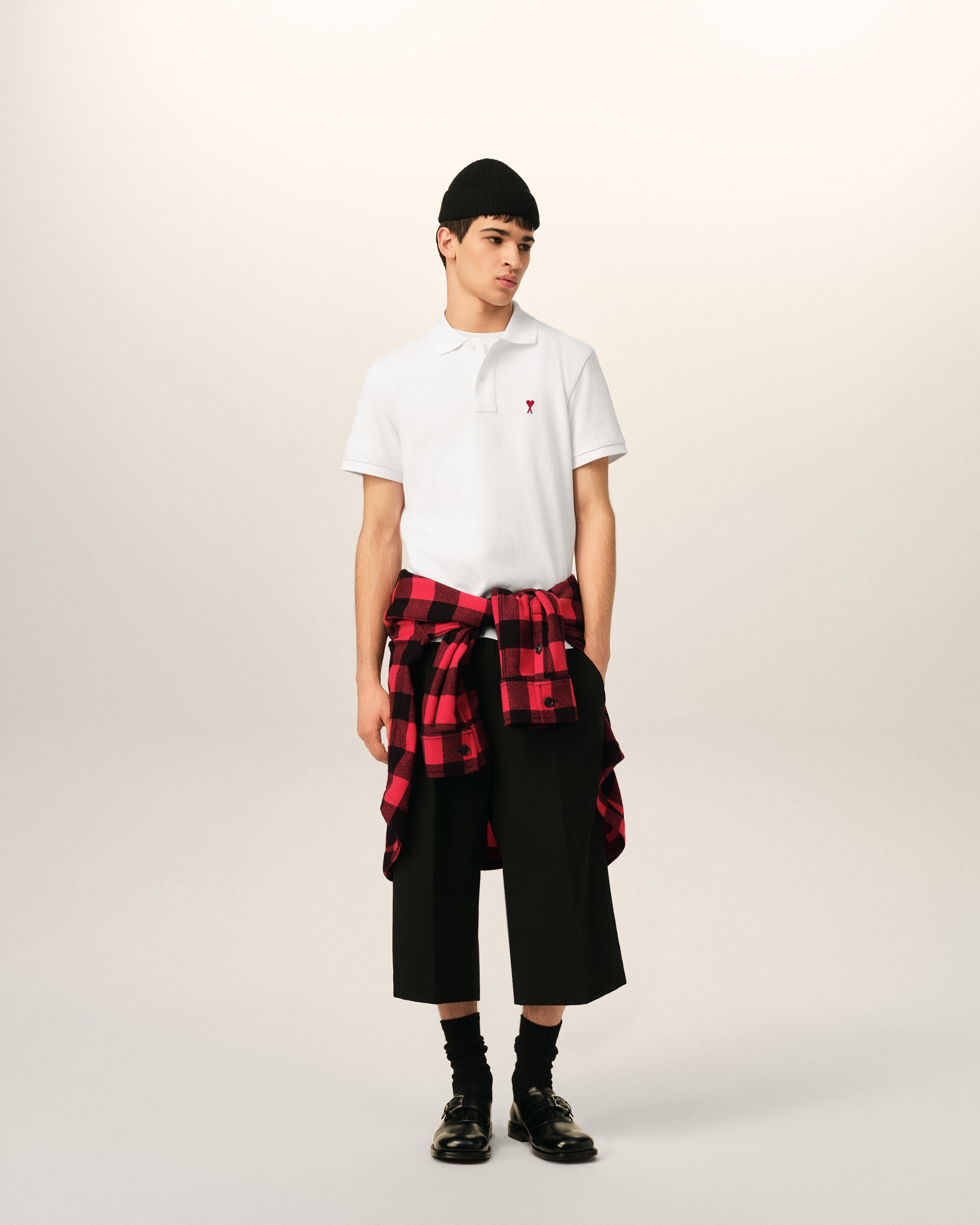 White Cotton polo with Ami De Coeur - 3
