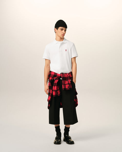 White Cotton polo with Ami De Coeur - Man - 3 - AMI Paris - Ami Paris