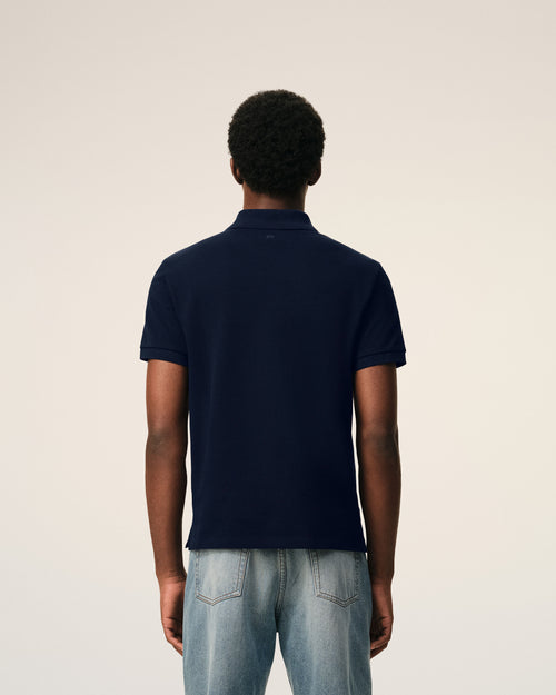 Polo Ami De Coeur Rouge Bleu en Coton - Homme - 5 - AMI Paris - Ami Paris