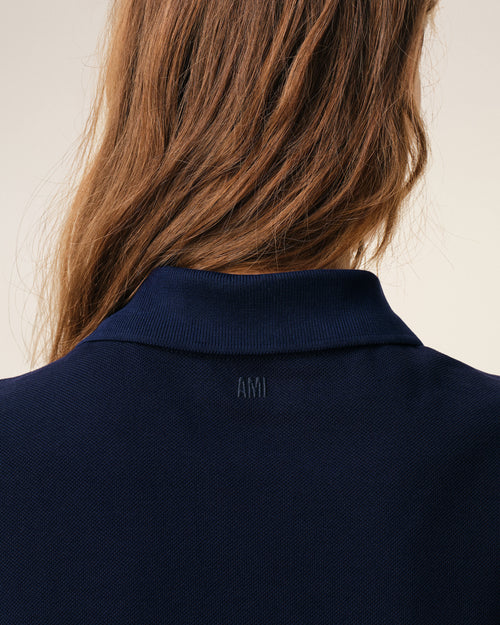 Blue Cotton Red Ami De Coeur Polo Shirt - Woman - 10 - AMI Paris - Ami Paris