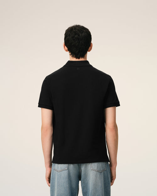 Black Cotton Red Ami De Coeur Polo Shirt - 5 - Ami Paris