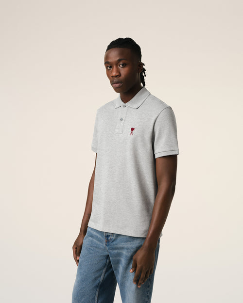 Polo Ami de Cœur de algodón gris - Hombre - 3 - AMI Paris - Ami Paris
