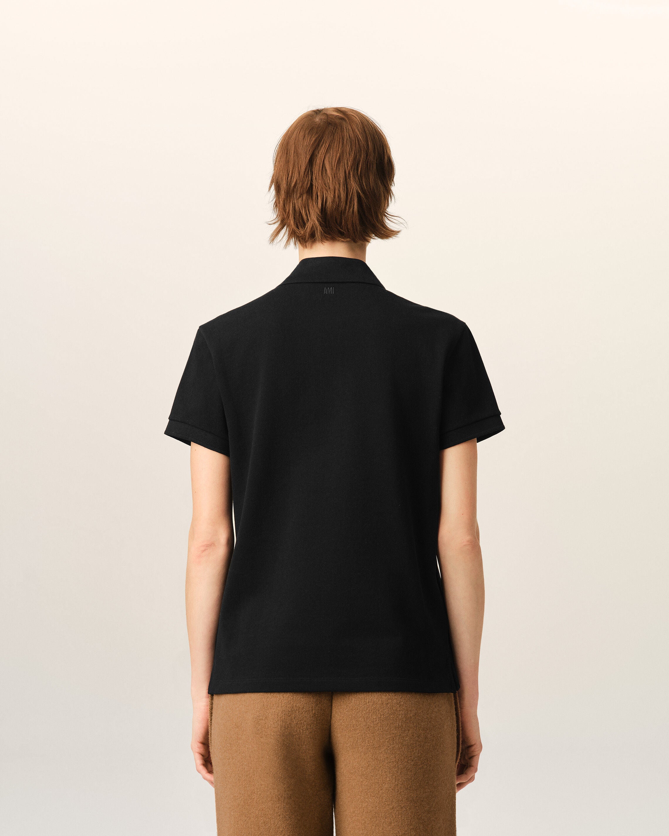 Black Cotton polo with Ami De Coeur - 11