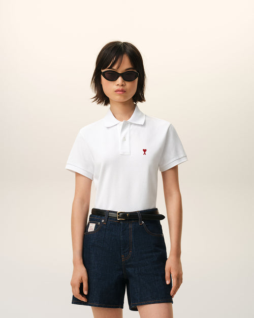                             Weißes Ami de Coeur Poloshirt aus Bio-Baumwolle - 3                         - Ami Paris