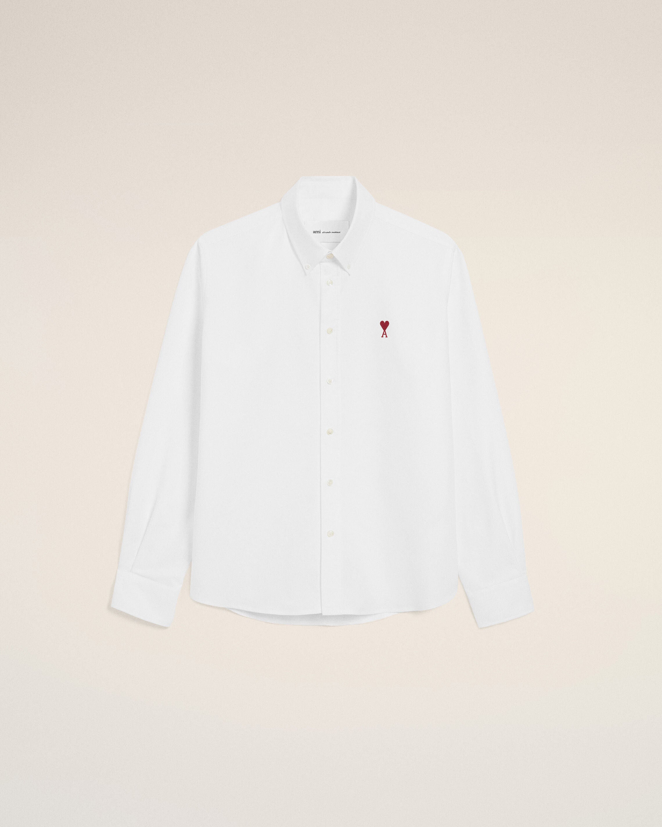 White cotton shirt with Ami de Coeur - 7