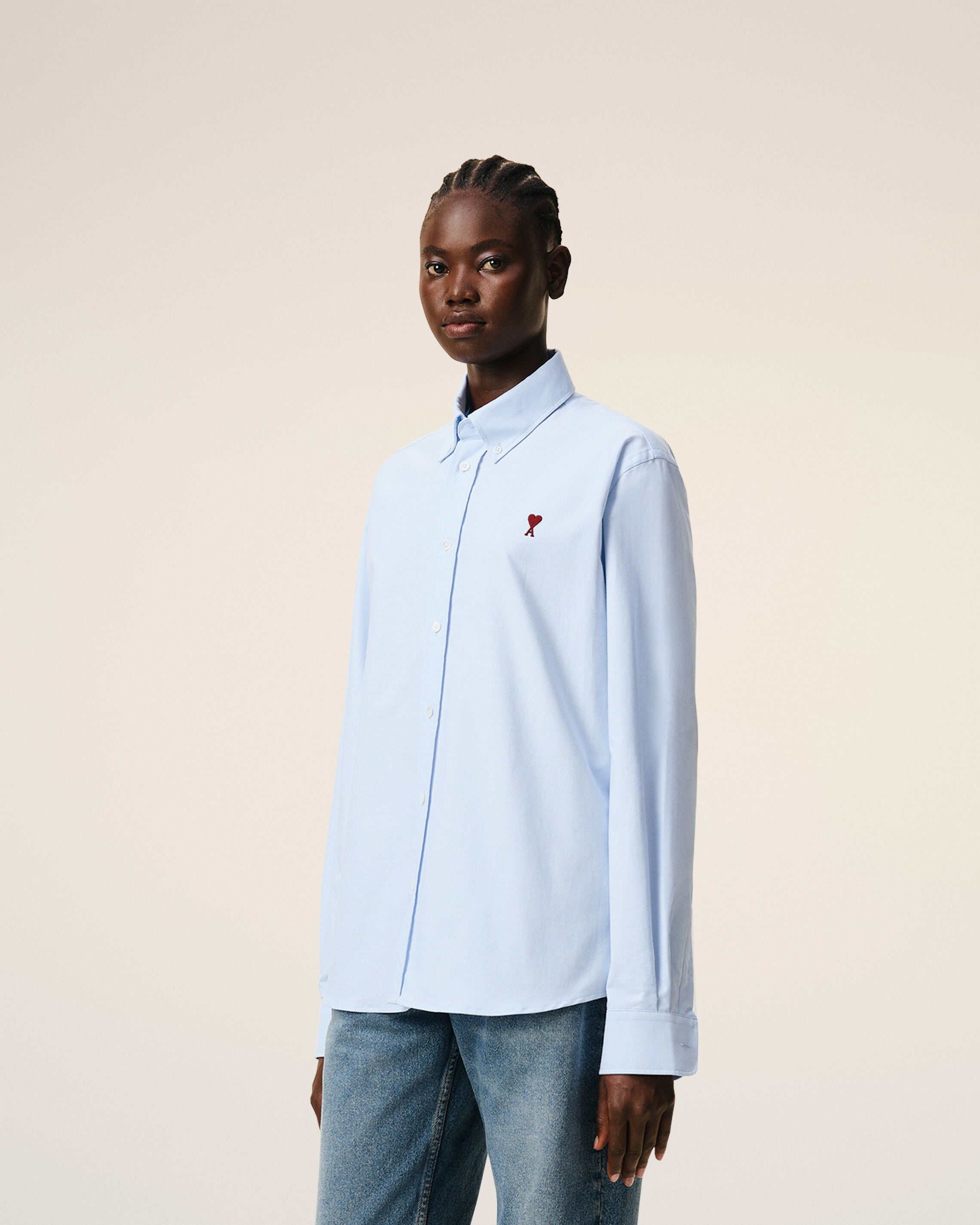 Sky Blue Button-Down Ami De Coeur Shirt | AMI PARIS