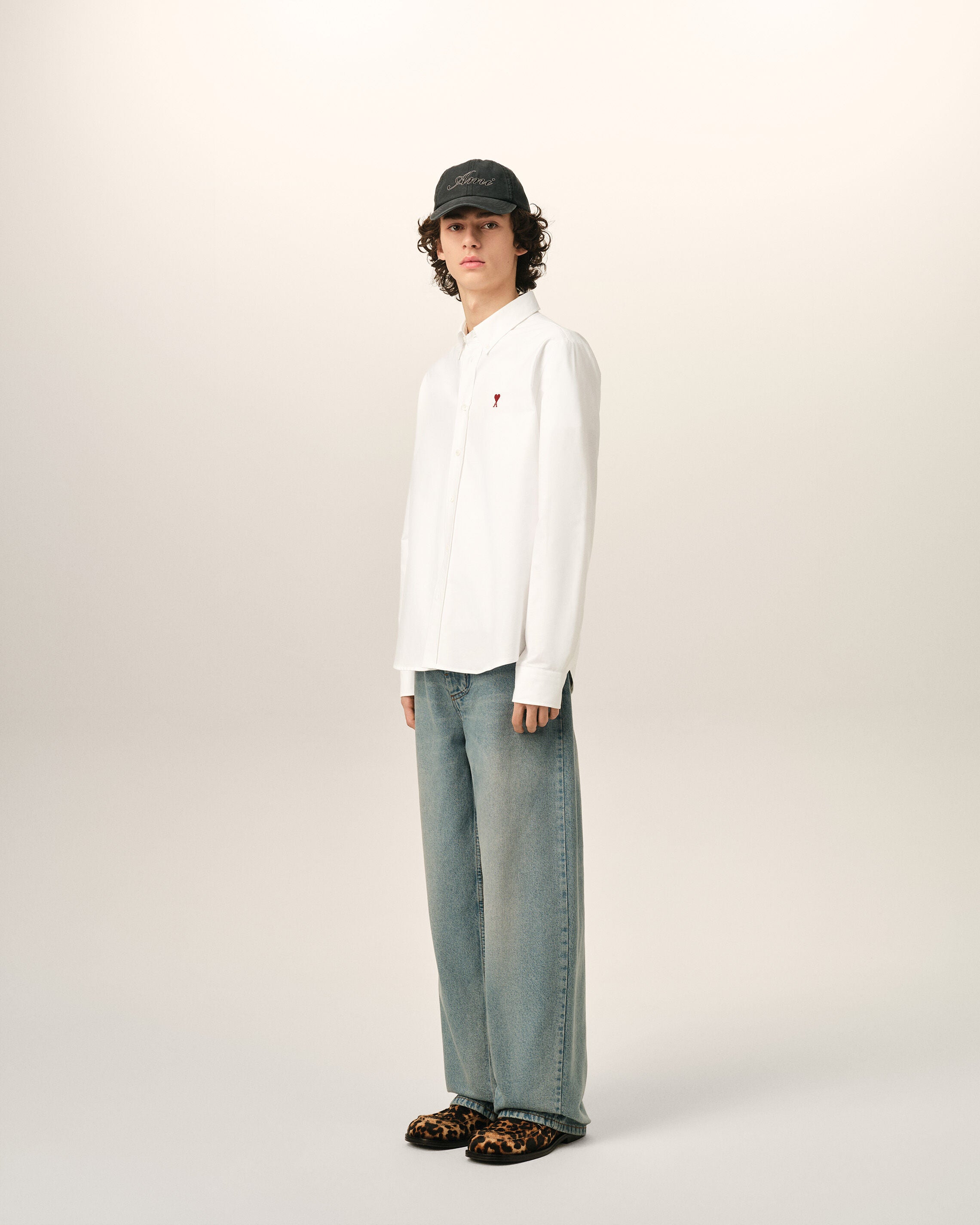 White cotton shirt with Ami de Coeur - 6