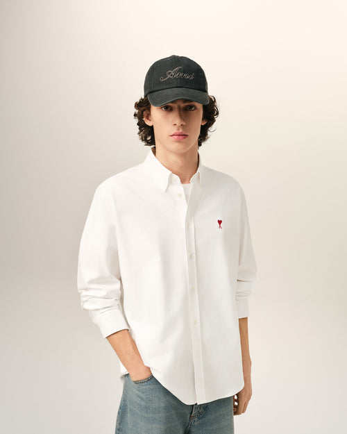 White cotton shirt with Ami de Coeur - Man - 2 - AMI Paris - Ami Paris