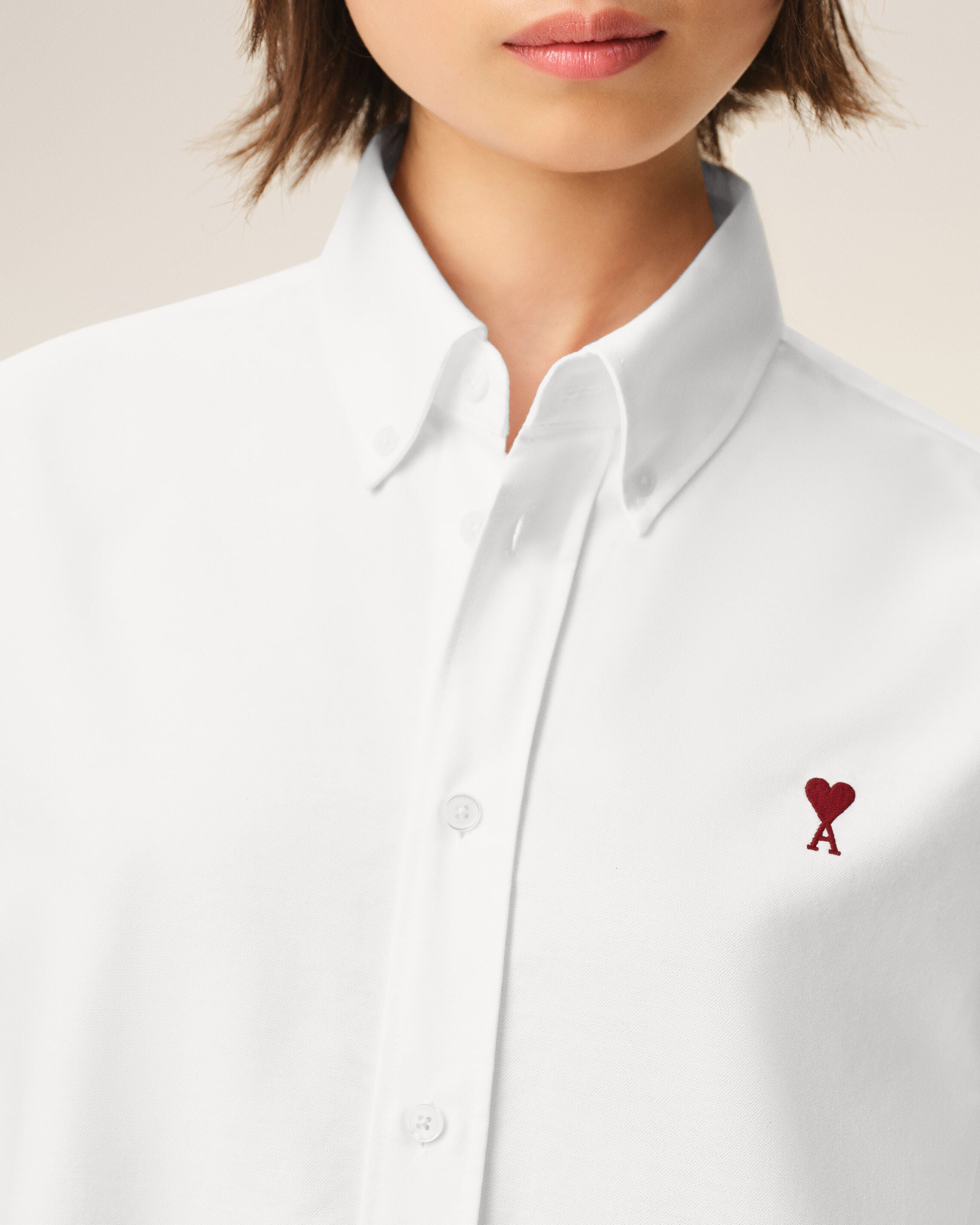 Natural White Button-Down Ami De Coeur Shirt | AMI PARIS