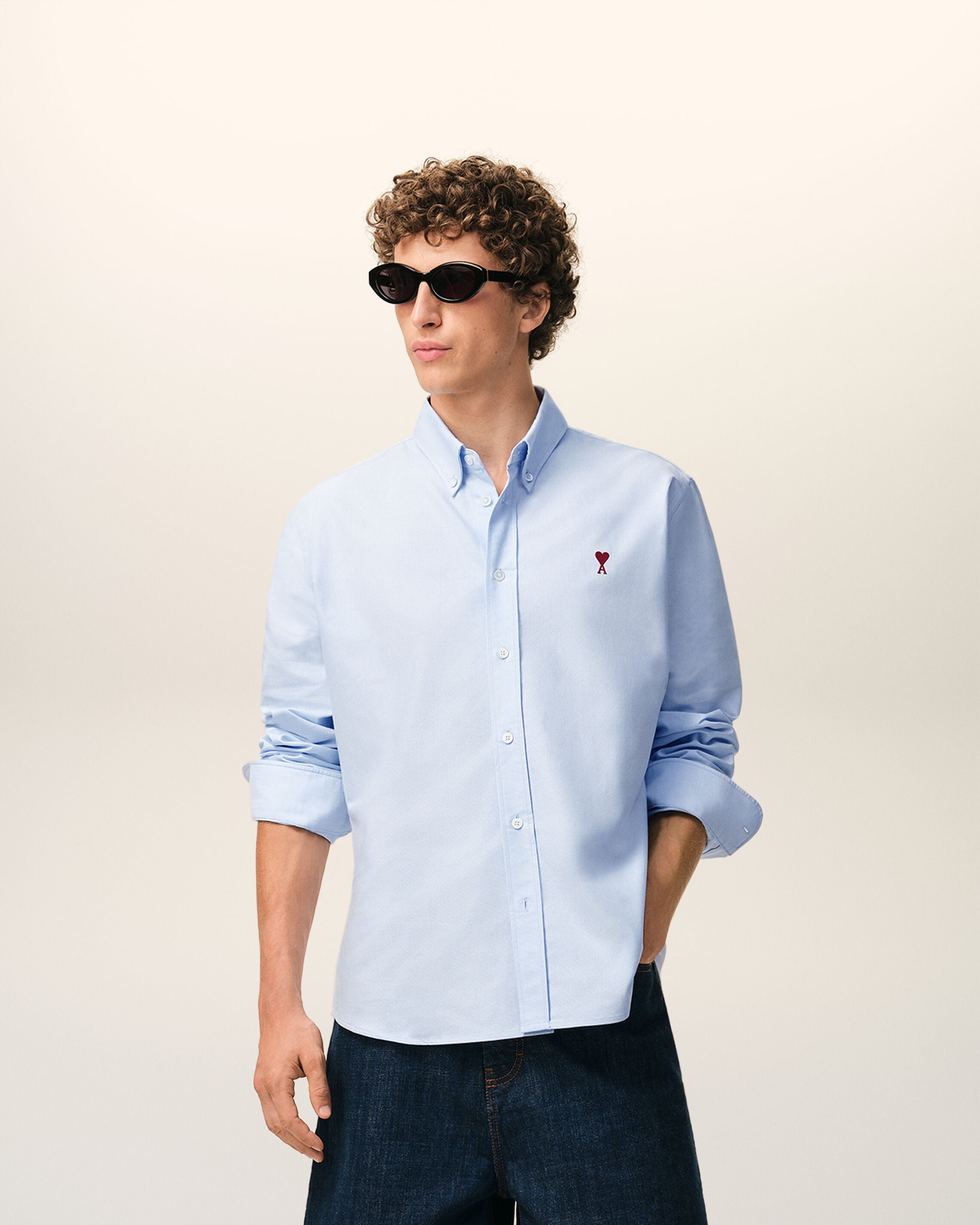 Sky Blue Button-Down Ami De Coeur Shirt | AMI PARIS