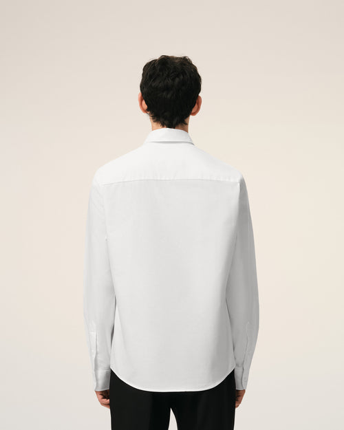 Chemise Classique Manches Longues Col Boutonne Et Ami De Coeur Brode Blanc en Coton - Homme - 4 - AMI Paris - Ami Paris