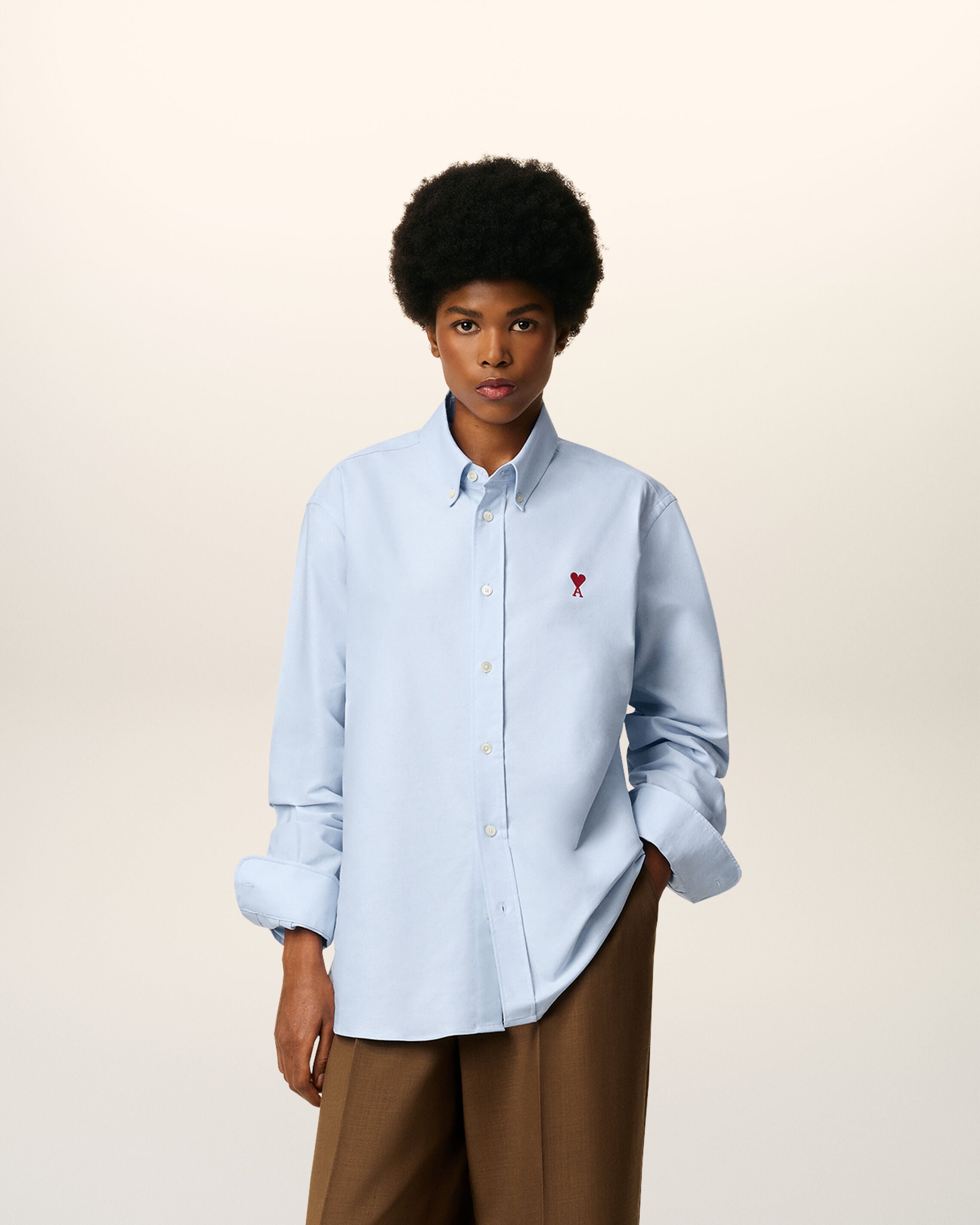 Sky Blue Button-Down Ami De Coeur Shirt | AMI PARIS