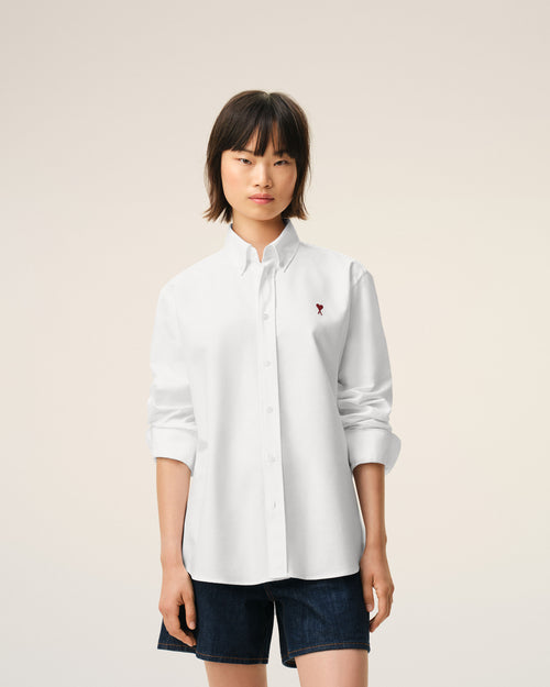 Camisa Ami de Cœur abotonada de algodón blanco - 9 - Ami Paris