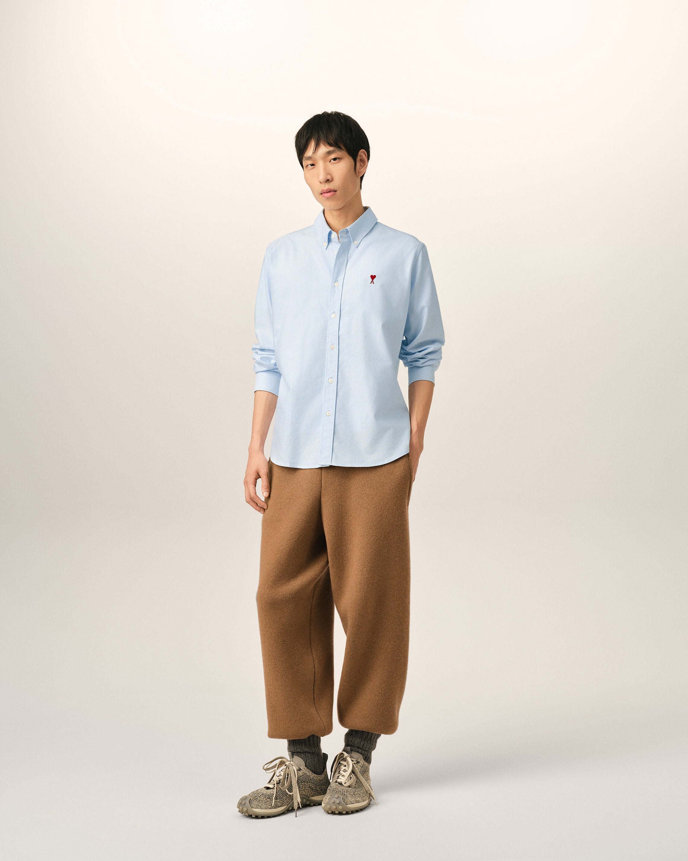Blue cotton shirt with Ami de Coeur - 3